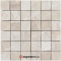 5x5cm Açık Bej Mermer Doğal Taş Fileli Mozaik -DT1572